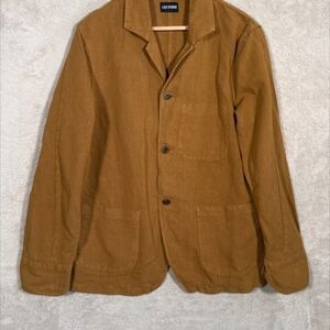 C.O.F Studio Painter Jacket Mens Size Large Brown Linen Chore Utility